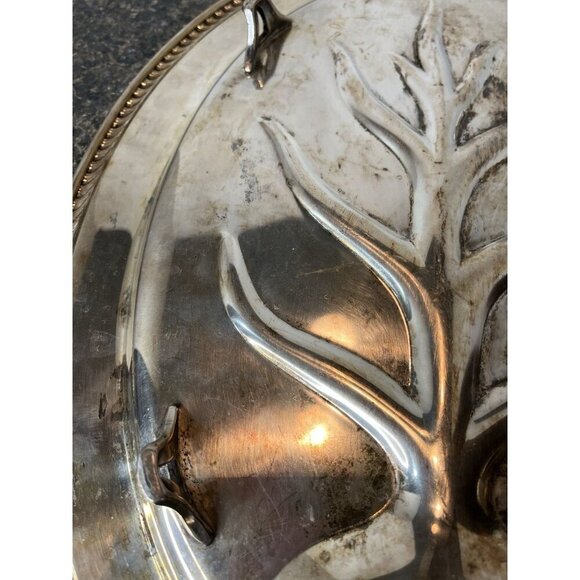 Wm Rogers Silver Meat Platter "Tree Of Life" Silverplate Footed Serving Tray - Picture 11 of 15